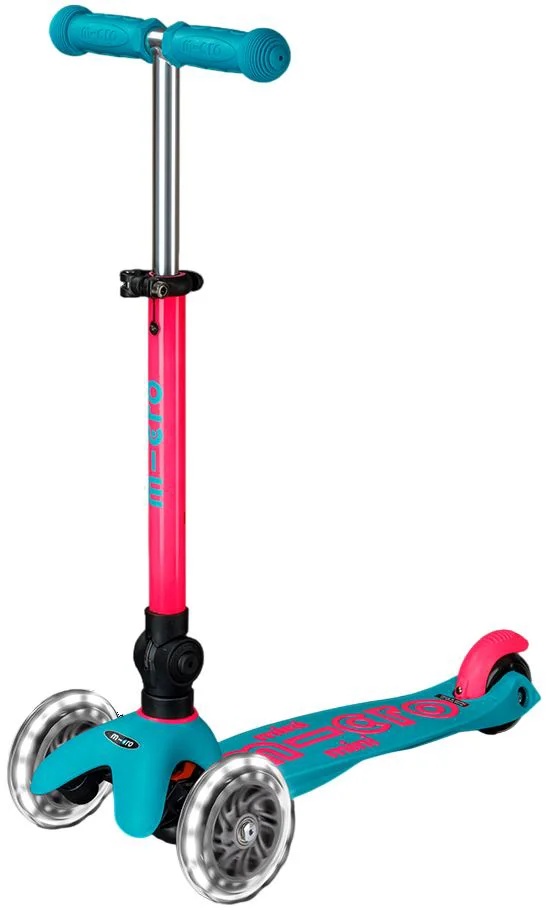 Trotinetă Micro Mini Deluxe Foldable Neon LED Marine Pink (MMD241)