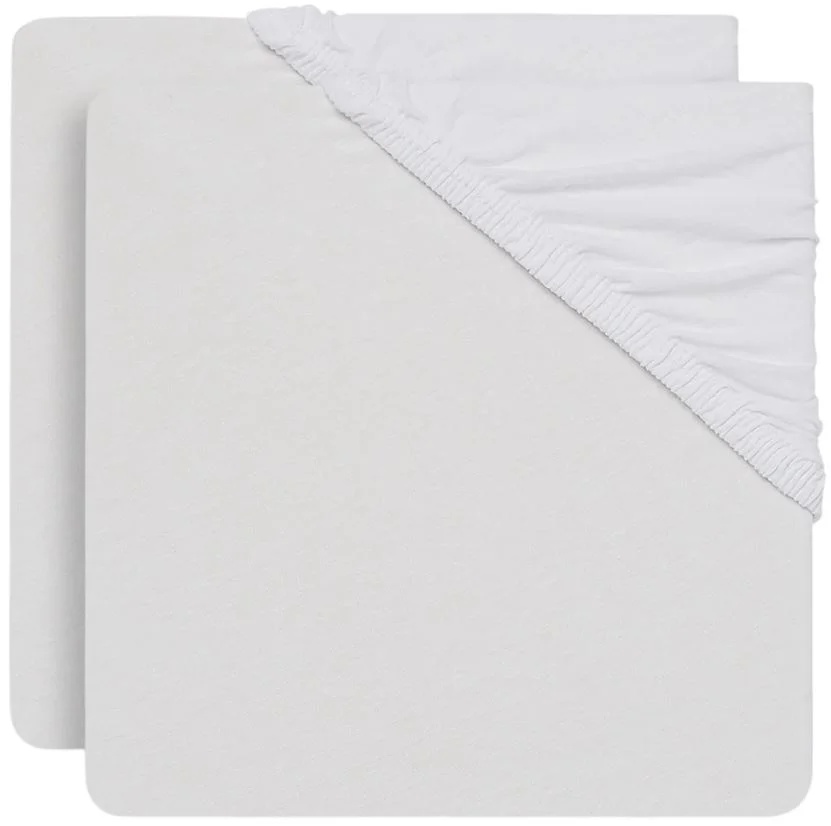 Cearșaf pentru copii Jollein Jersey White 40 50x80 90cm 2pcs (2511-501-00001)