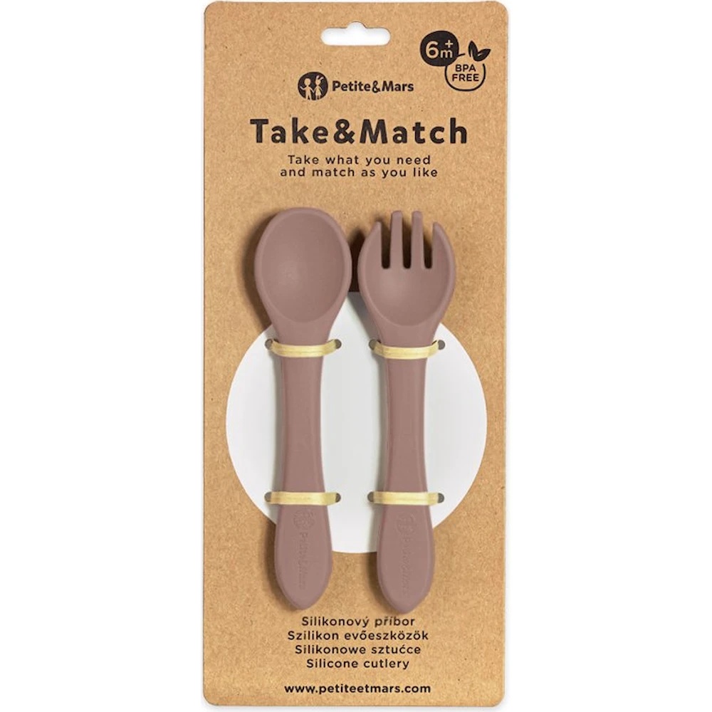 Set lingurita si furculita Petite&Mars Take&Match Velvet Latte (709769)