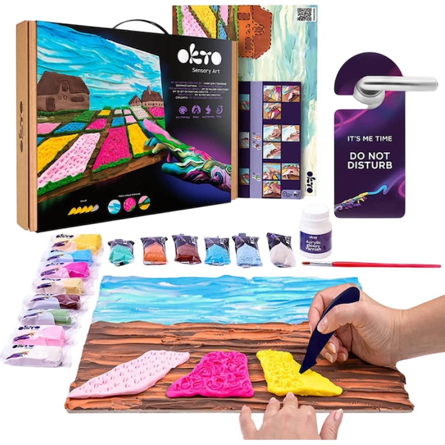 Tablou cu plastilină ușoară OKTO Clay Flower Beds In Holland 30x40cm (10001)