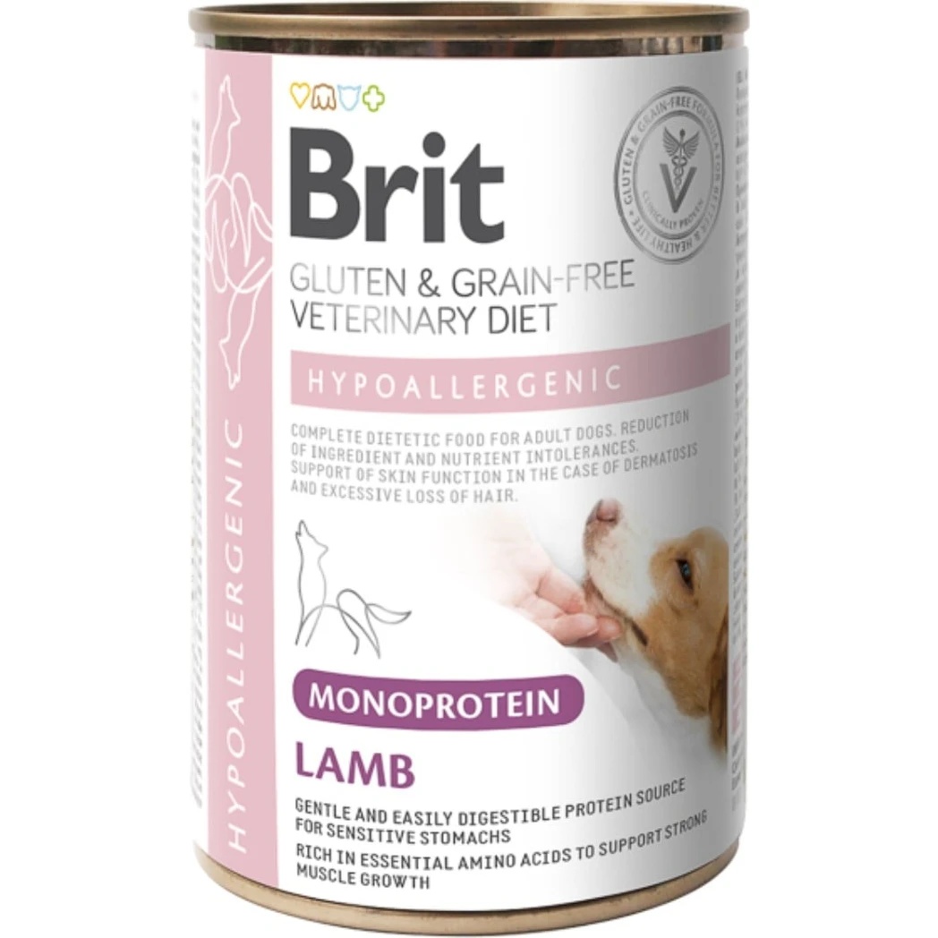 Hrană umedă pentru câini Brit Veterinary Diets Hypoallergenic Monoprotein Lamb 400g