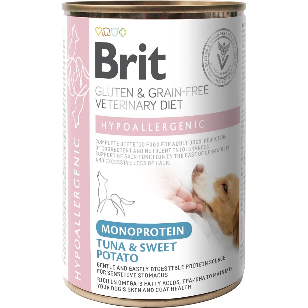 Hrană umedă pentru câini Brit Veterinary Diets Hypoallergenic Monoprotein Tuna 400g