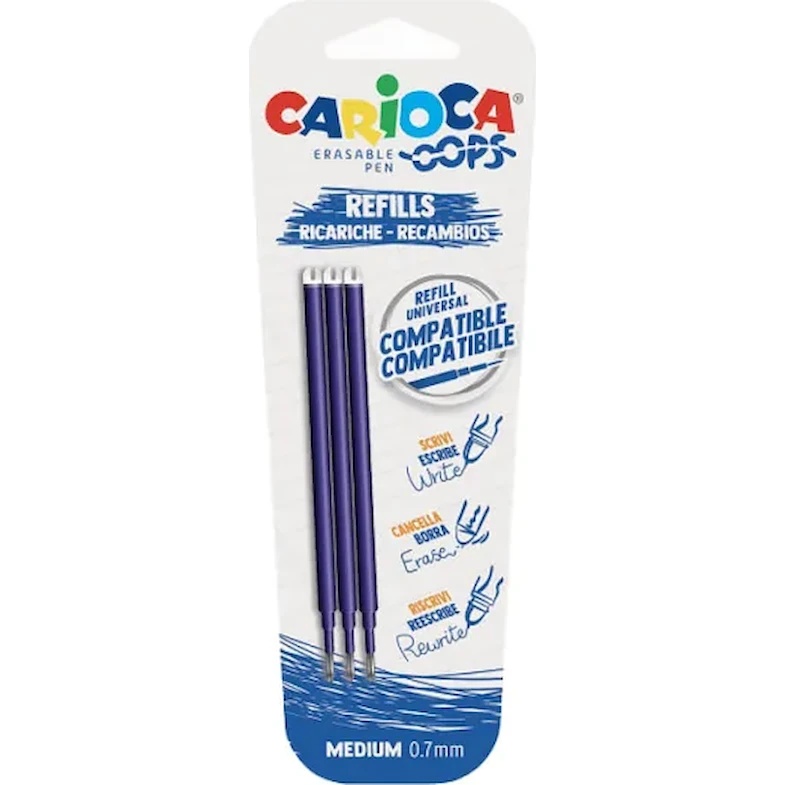 Rezerve pentru pixuri Carioca Oops 3pcs Blue (43041 02)