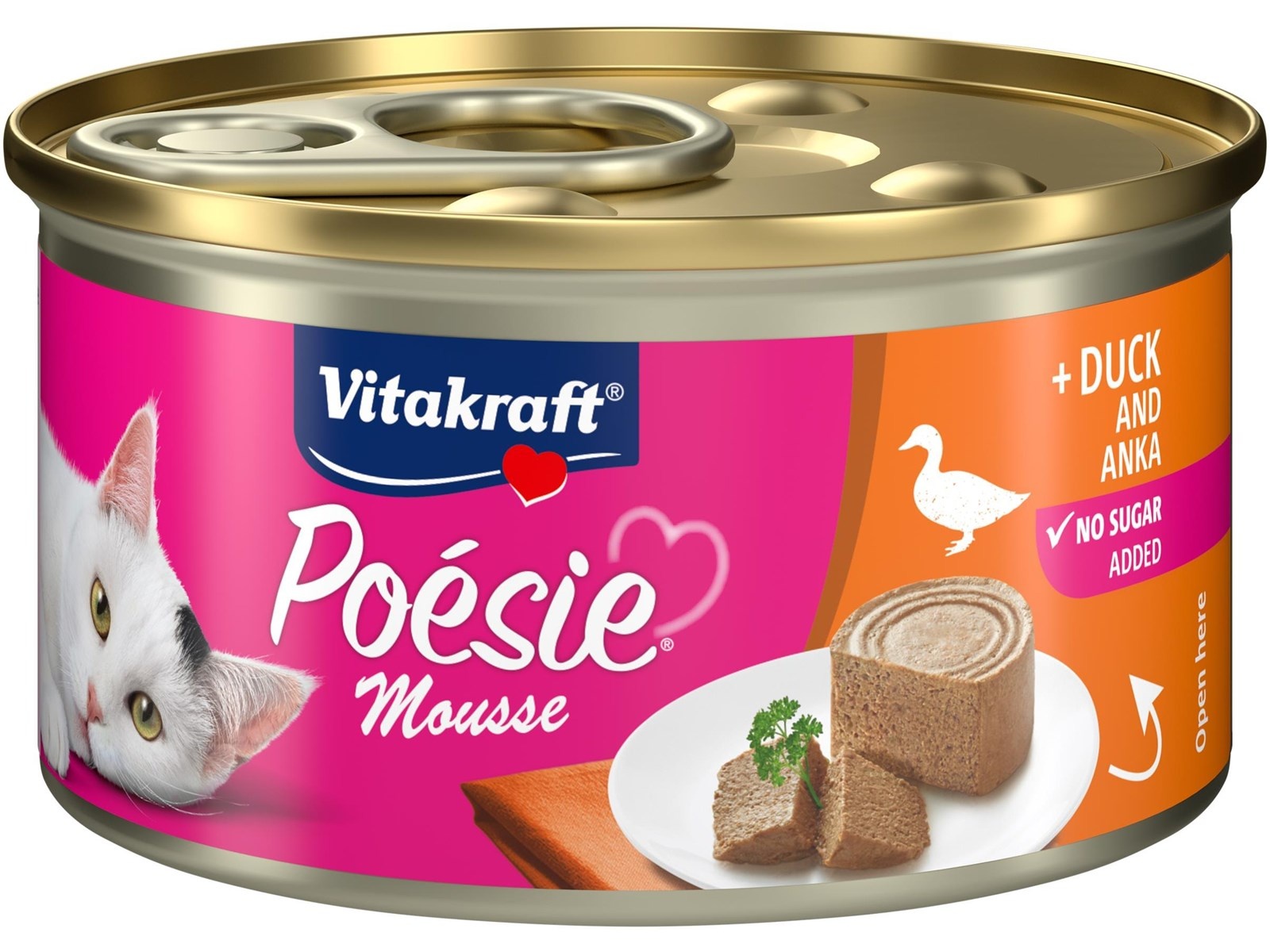 Hrană umedă pentru pisici Vitakraft Poesie Mousse Duck 85g 23pcs (31541)