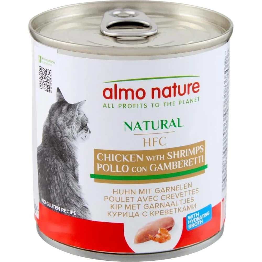 Hrană umedă pentru pisici Almo Nature Natural Chicken Shrimps 280g