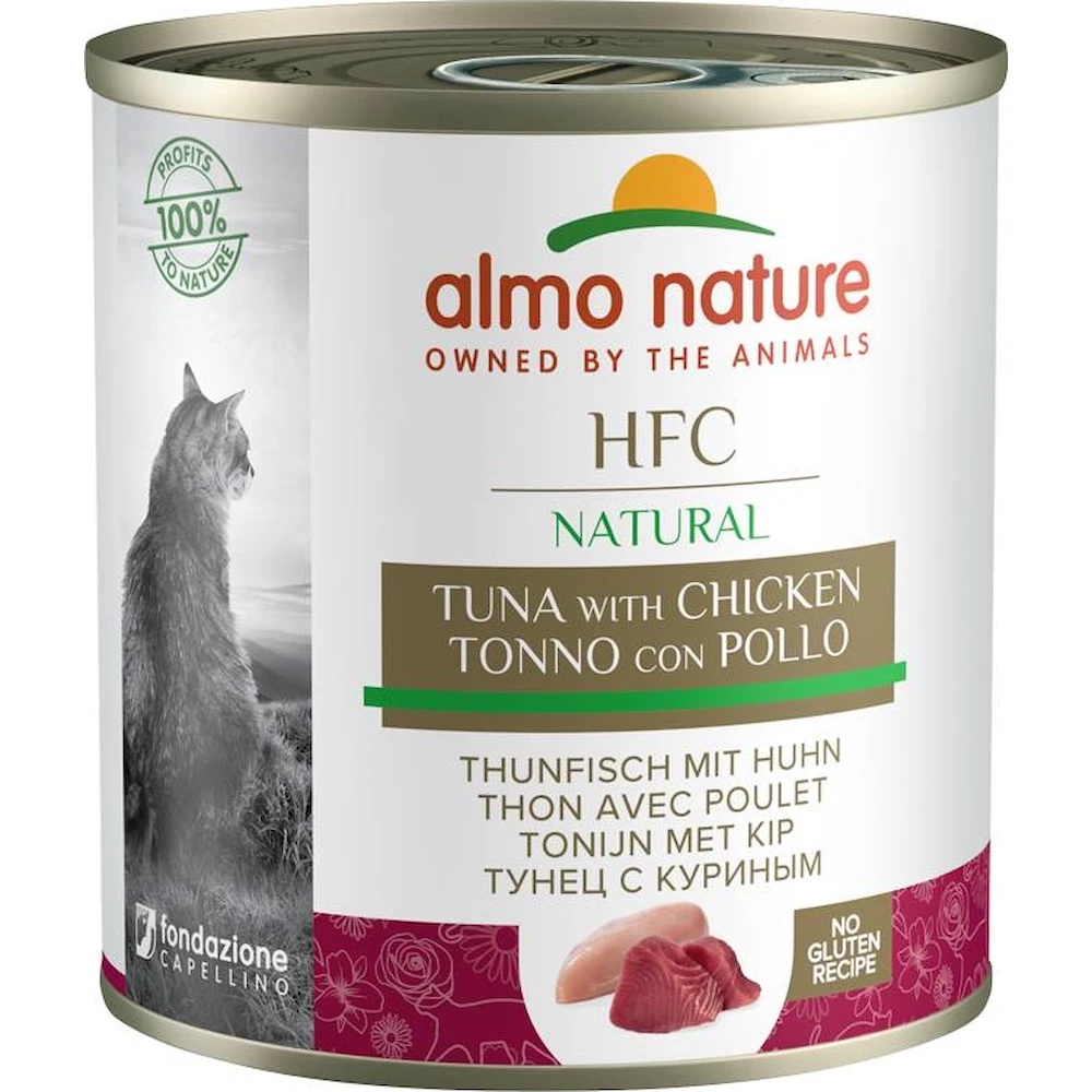 Hrană umedă pentru pisici Almo Nature Natural Tuna Chicken 280g