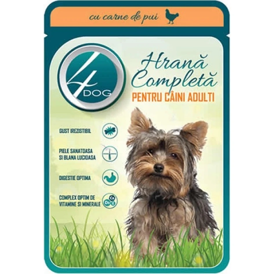 Hrană umedă pentru câini 4Dog Goodies Chicken Adult 100g 24pcs