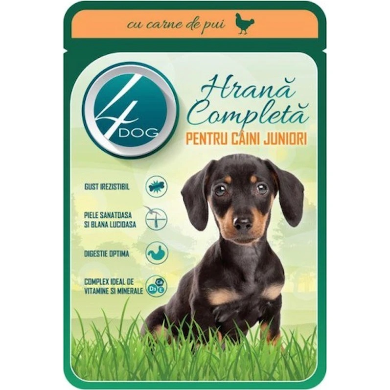 Hrană umedă pentru câini 4Dog Goodies Chicken Junior 100g 24pcs