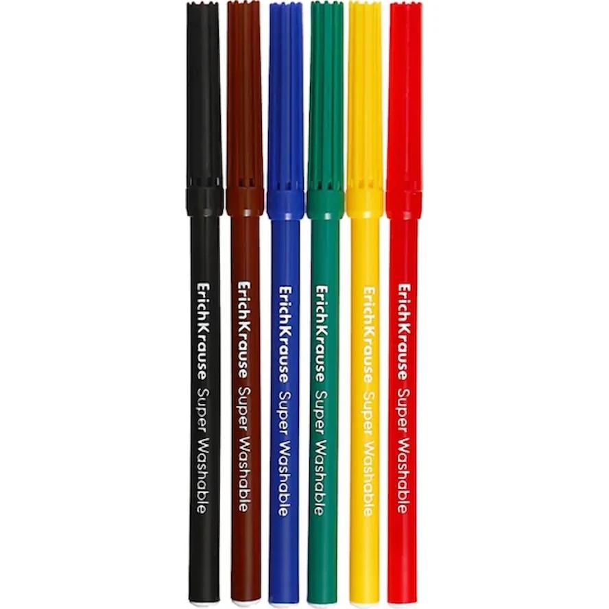 Set carioci Erich Krause Safari Ultra Washable 6pcs (61835)