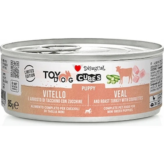 Hrană umedă pentru câini Disugual Puppy Veal with Turkey & Zucchini 12x85g