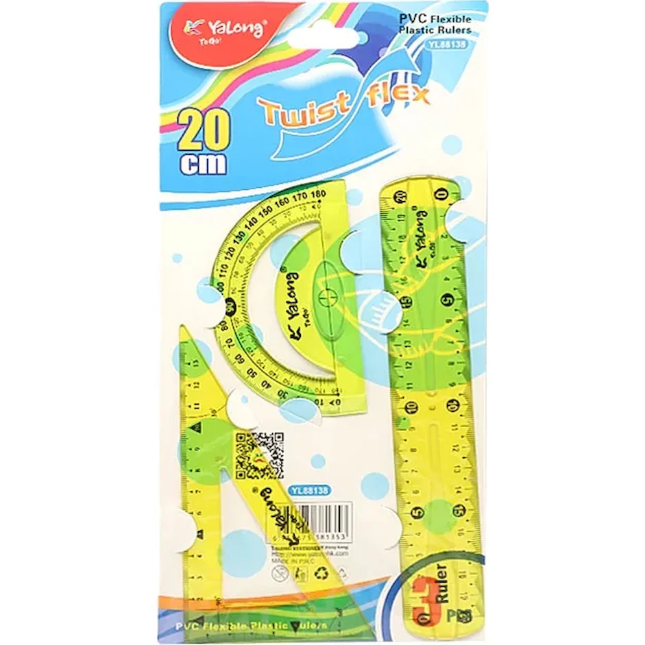 Set de rigle Yalong Flexi 20cm Yellow (YL88138-2)