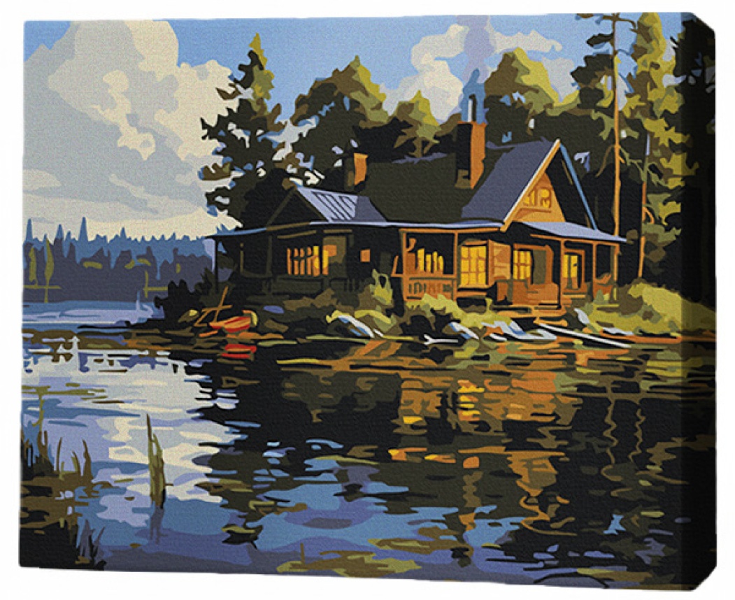 Tablou pe numere Brushme Домик у озера 40x50cm (MG0008FC)