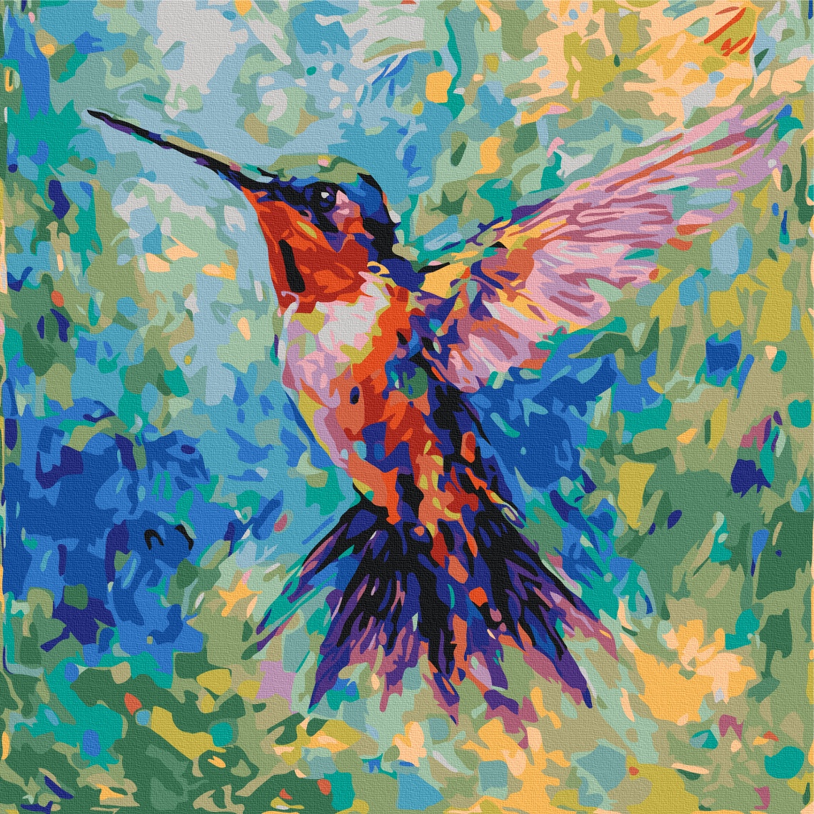 Tablou pe numere Brushme Colibri multicolora 40x40cm (SBS54530)