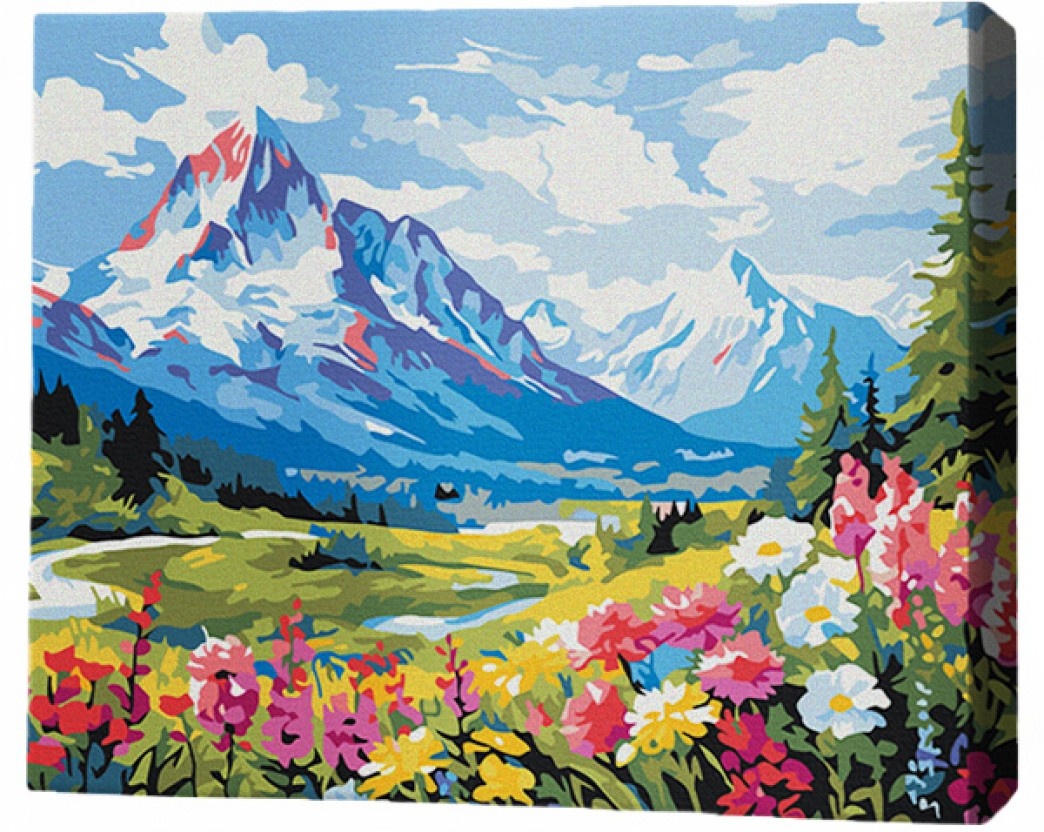 Tablou pe numere Brushme Цветы у подножия гор 40x50cm (MG0013FC)