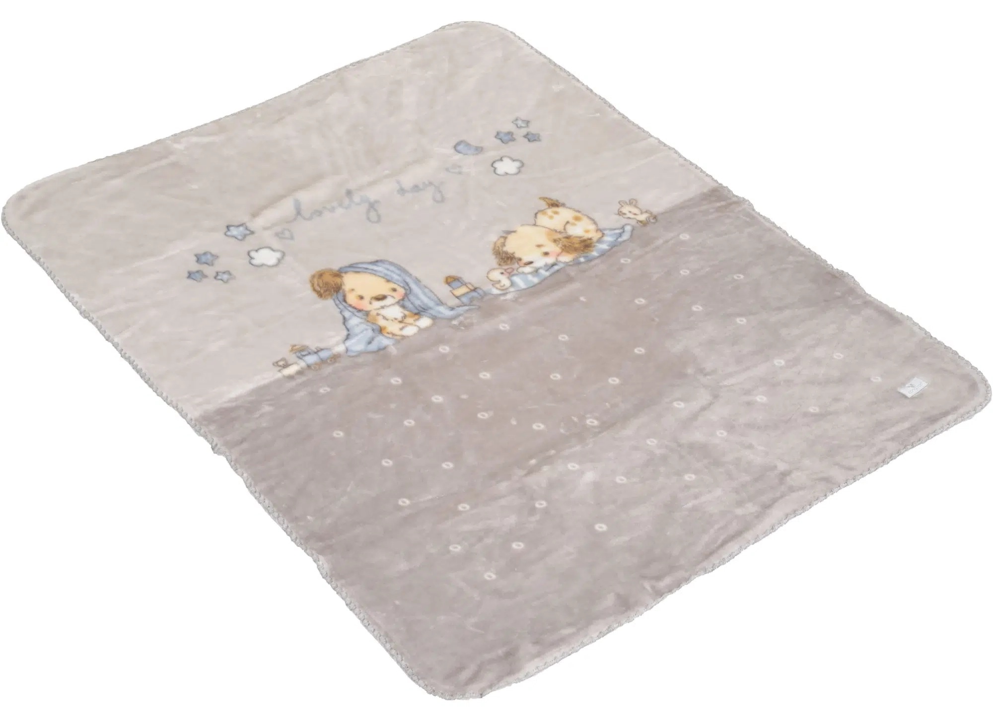Pătură pentru bebeluși Cangaroo Softy Lovely Day Grey 140x110cm (MT.235138)