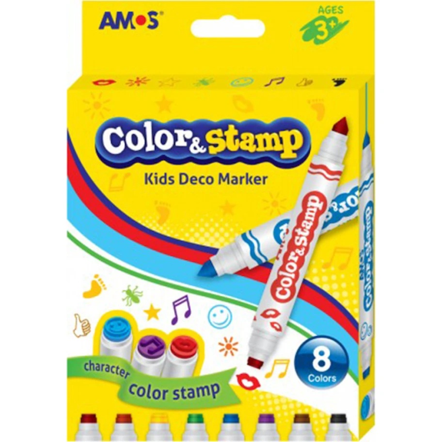 Set carioci Amos Color & Stamp 8 Colors (CS8P)