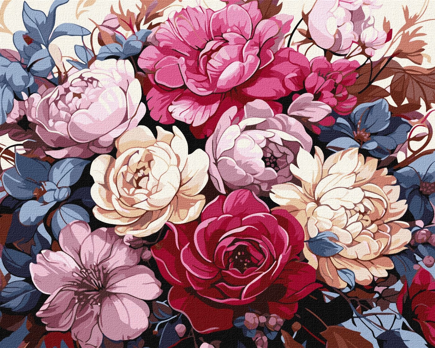 Tablou pe numere Ideyka A Luxurious Bouquet Of Peonies 40x50cm (KHO3252)
