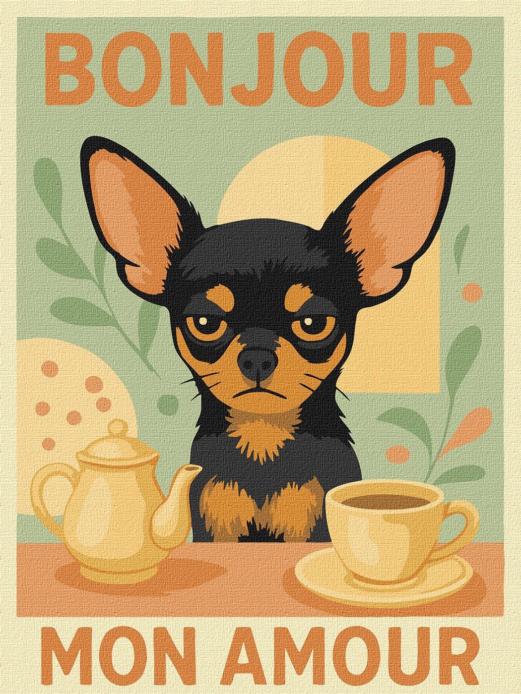 Tablou pe numere Ideyka Chihuahua 30x40cm (KHO6808)
