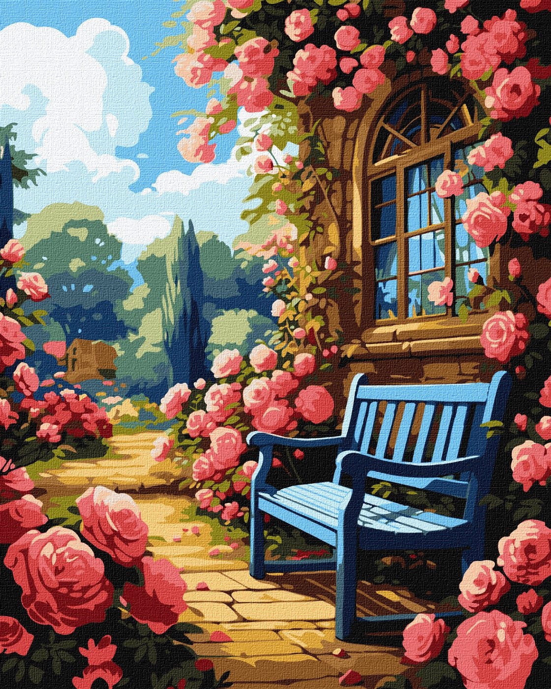 Tablou pe numere Ideyka Flower Garden 40x50cm (KHO6335)