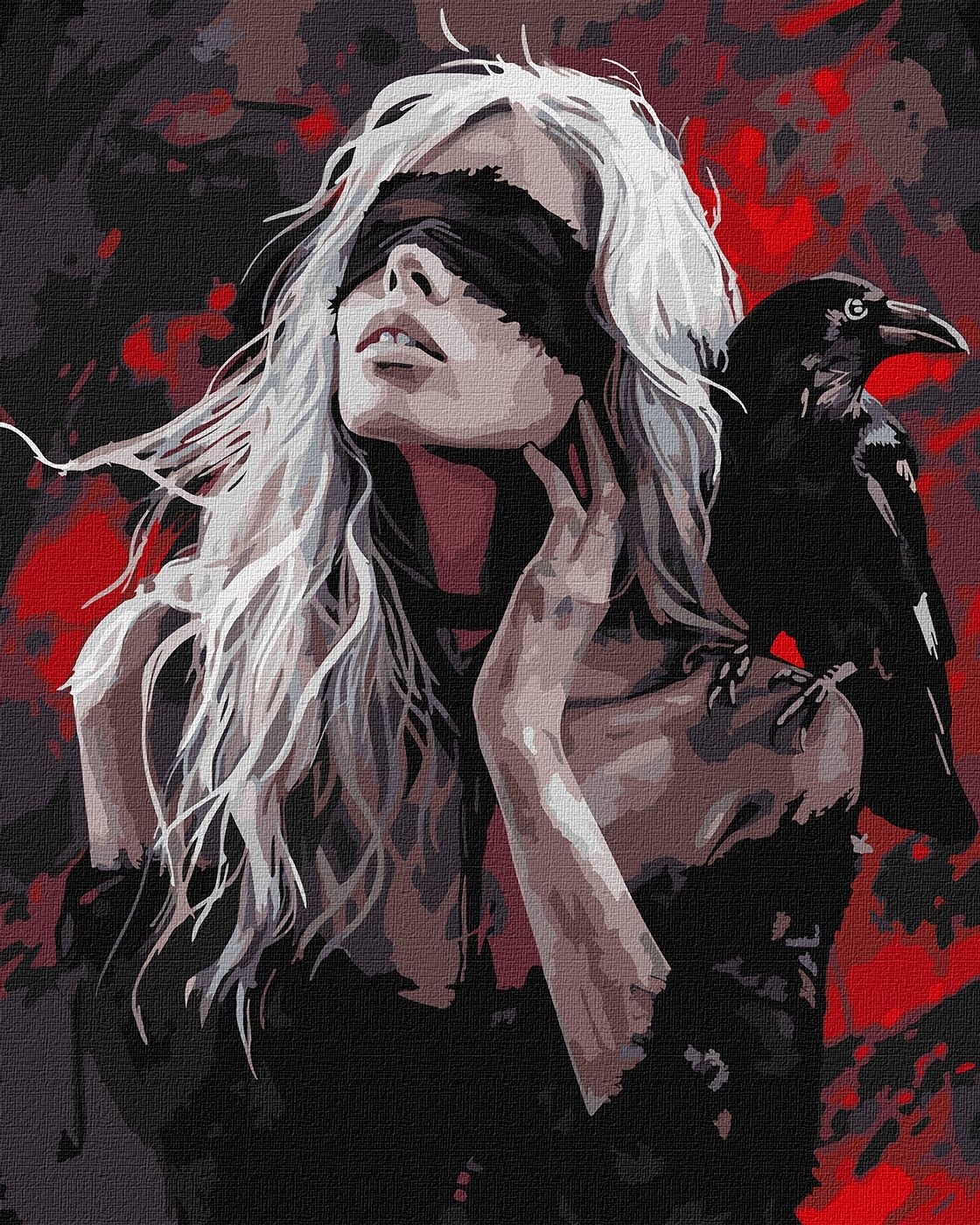 Tablou pe numere Ideyka Girl And The Raven 40x50cm (KHO8687)