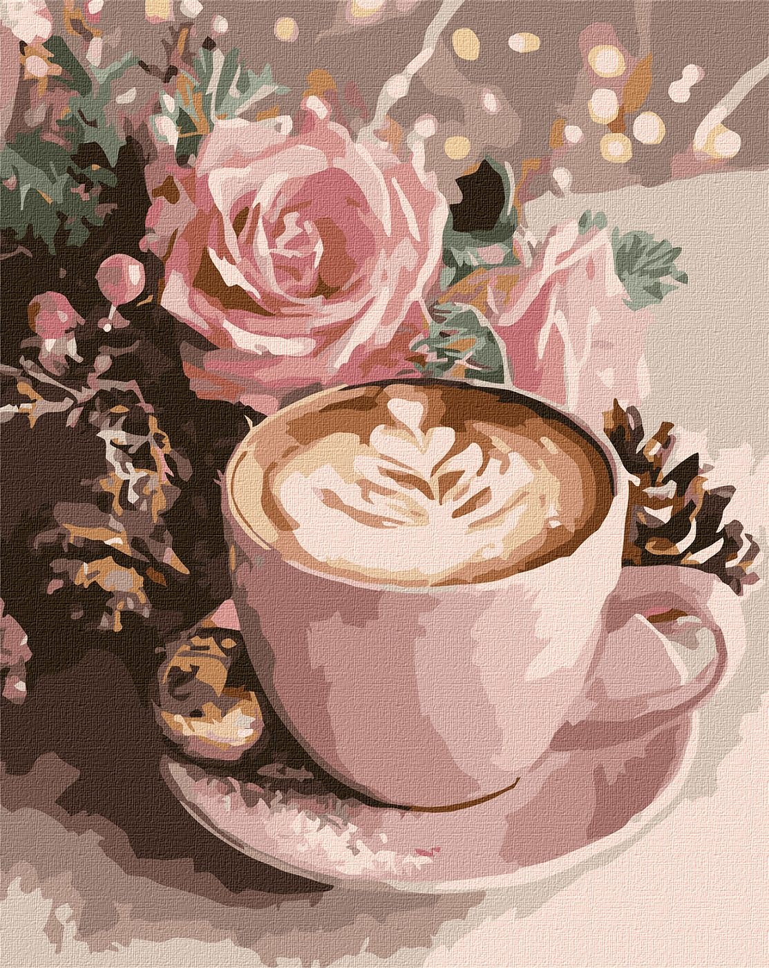 Tablou pe numere Ideyka New Year's Cappuccino With Metallic Paints 40x50cm (KHO5743)