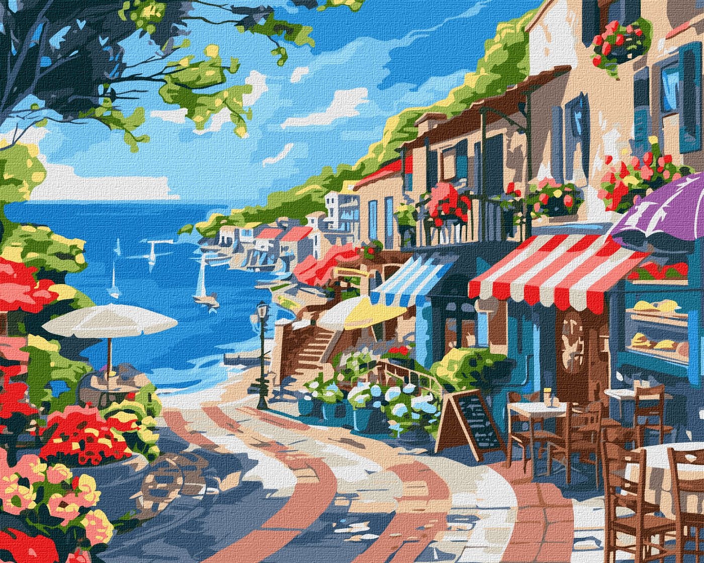 Tablou pe numere Ideyka Seaside Town 40x50cm (KHO2792)