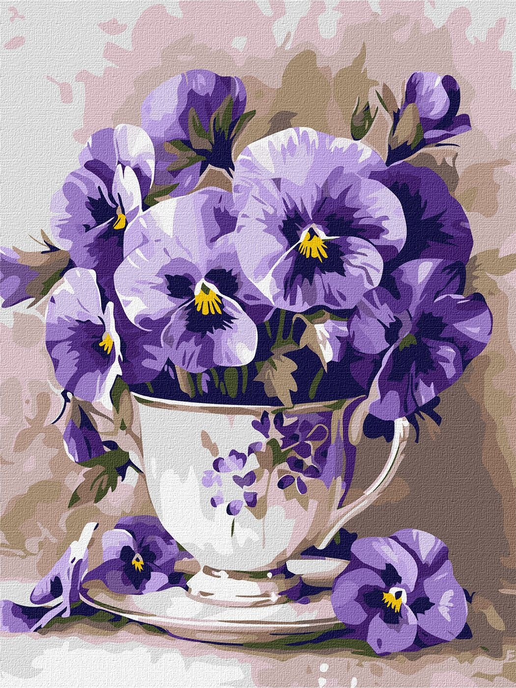 Tablou pe numere Ideyka Tea With Violets 30x40cm (KHO3335)