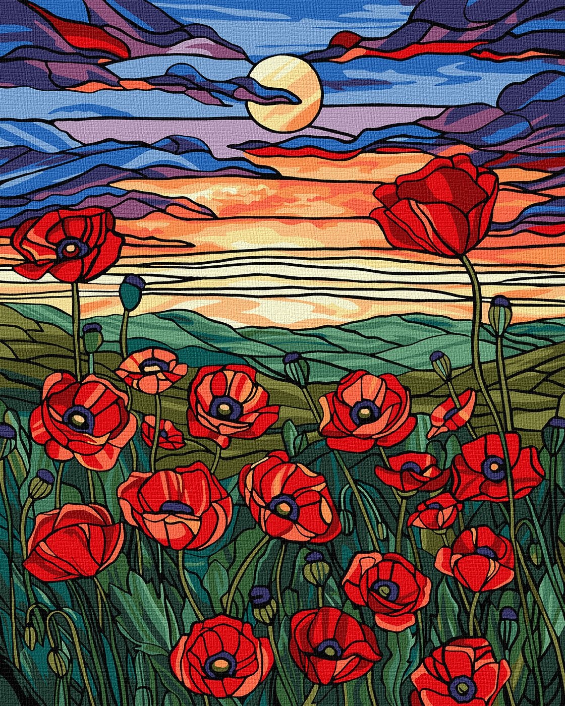 Tablou pe numere Ideyka The Beauty Of Poppies 40x50cm (KHO5131)