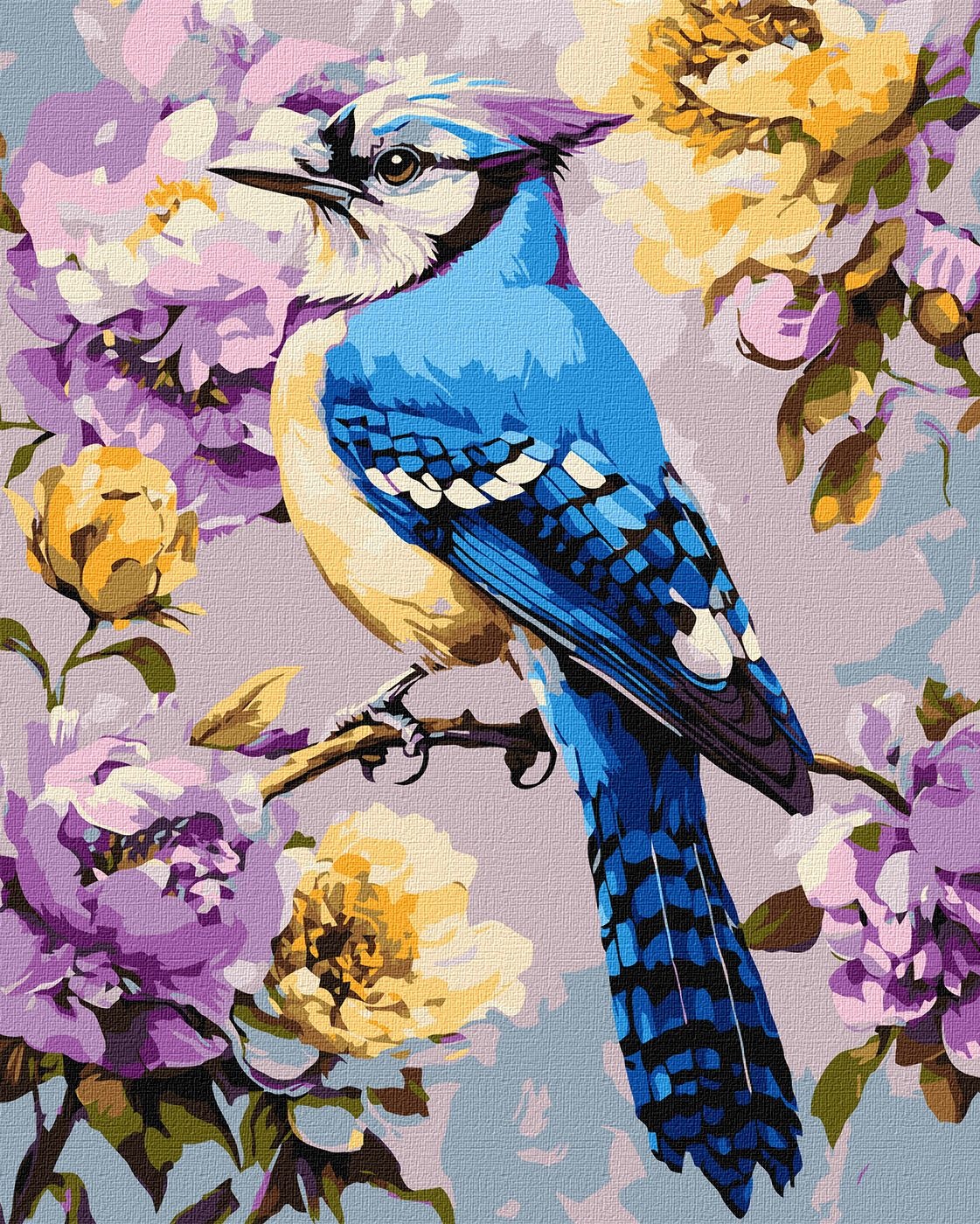 Tablou pe numere Ideyka The Jay In Peonies 40x50cm (KHO6711)