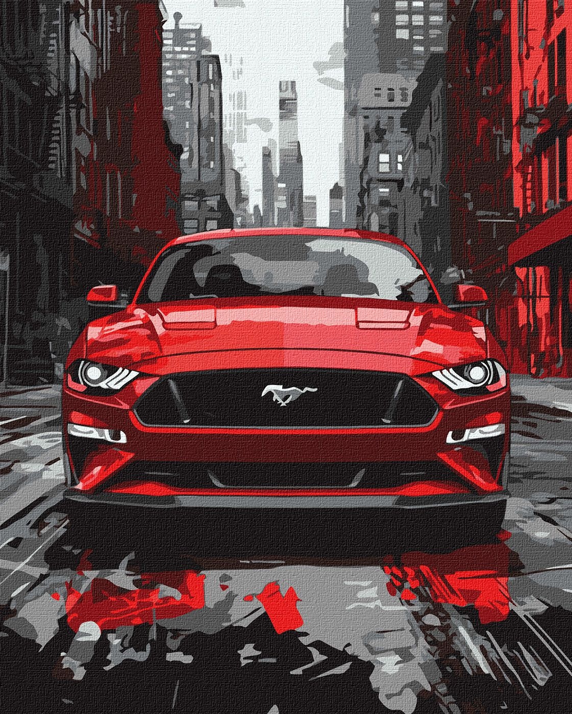 Tablou pe numere Ideyka The Red Mustang 40x50cm (KHO5157)