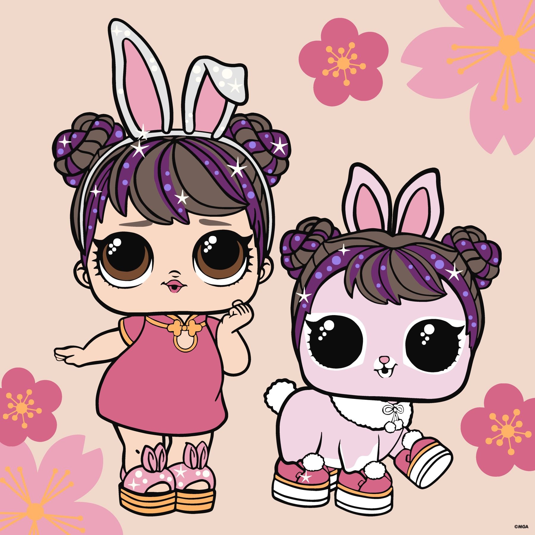 Tablou pe numere Ideyka L.O.L. Surprise! Spring Bling Doll & Pet 40х40cm (KHO1105)