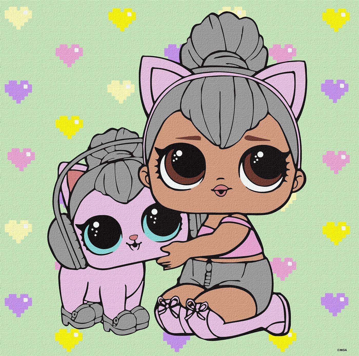 Tablou pe numere Ideyka L.O.L. Surprise! TroopSurprise Kitty Queen With Kitty 40х40cm (KHO6290)