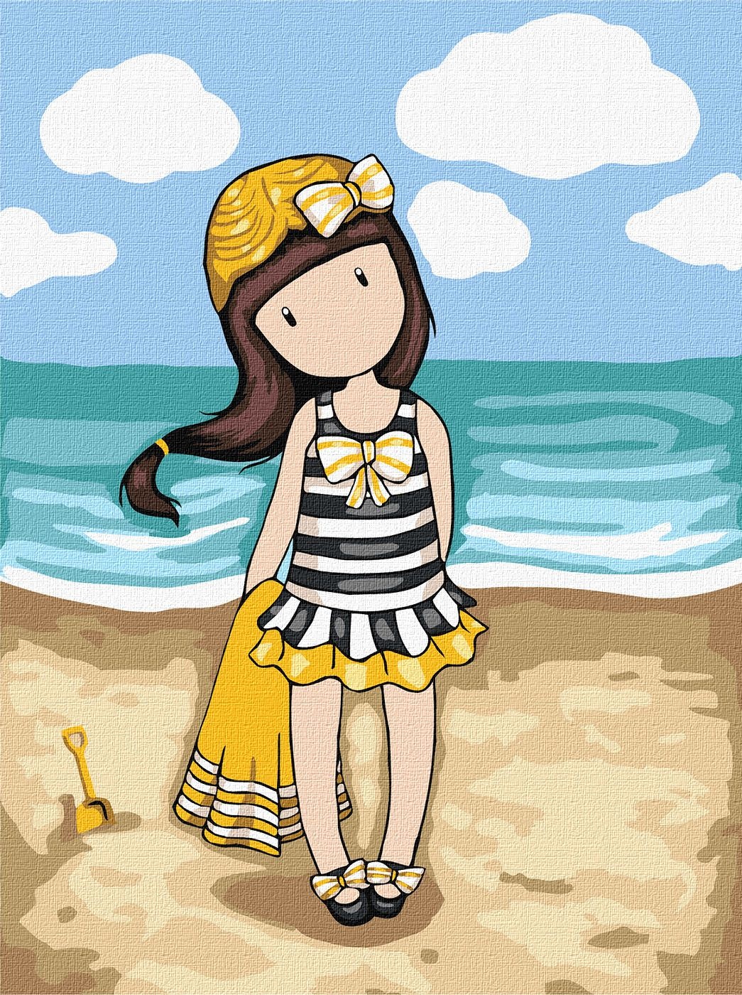 Tablou pe numere Ideyka Little Girl On The Beach 30x40cm (KHO8677)