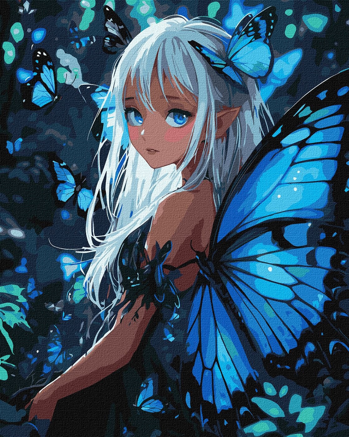 Tablou pe numere Ideyka Magic Butterflies With Extra Metallic Paints 40x50cm (KHO8561)