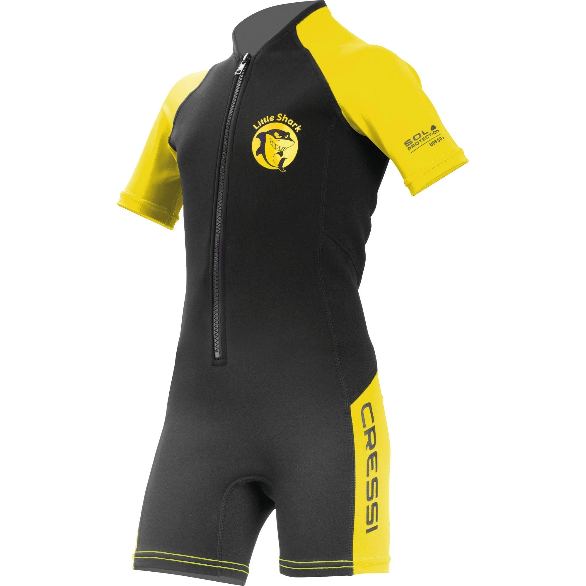 Costum neopren Cressi Little Shark Jr Shorty Wetsuit S L 2mm Black Yellow Y 7 8(XDG003205)