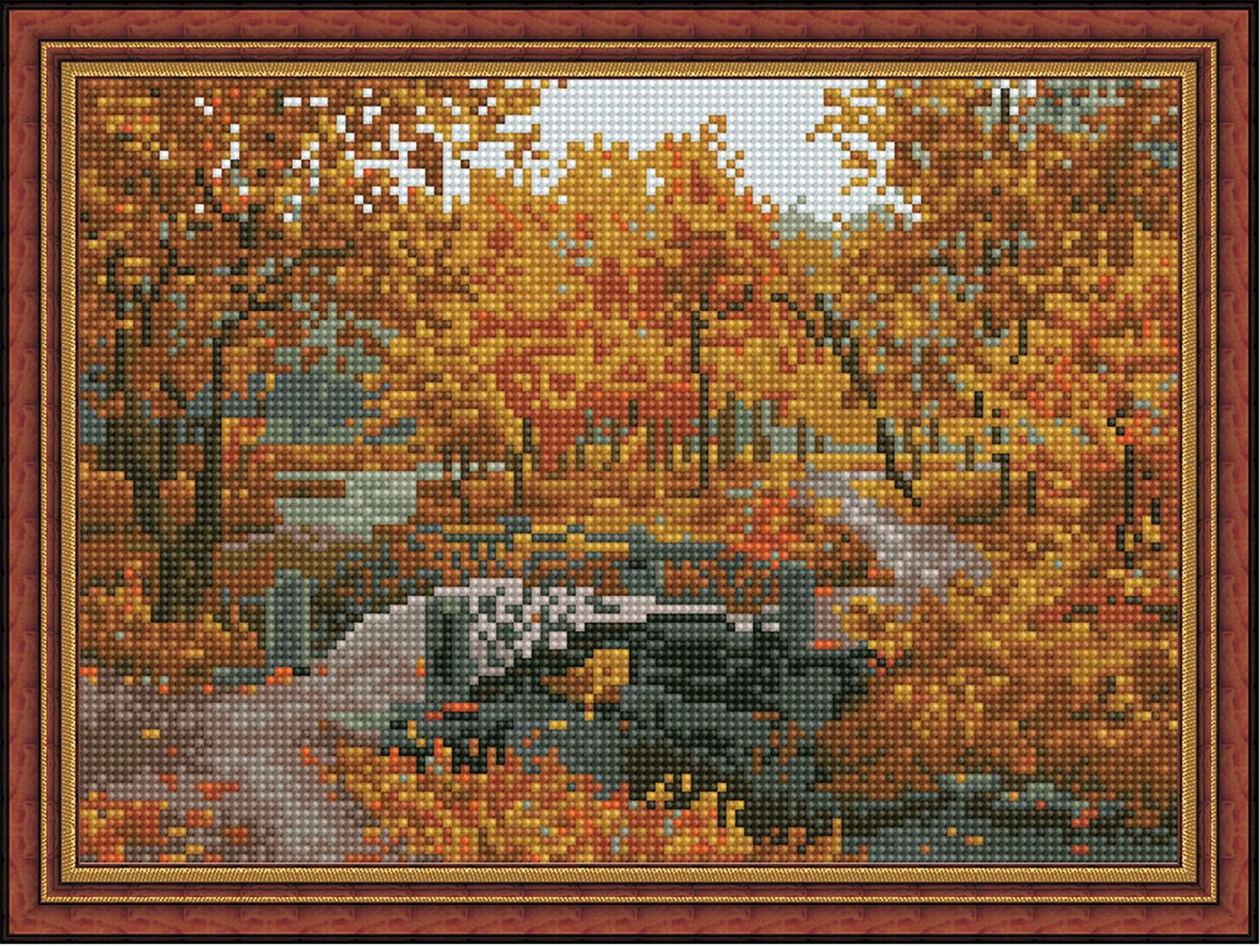 Mozaic cu diamante Diamond Autumn Landscape 30x40cm (YW00263)