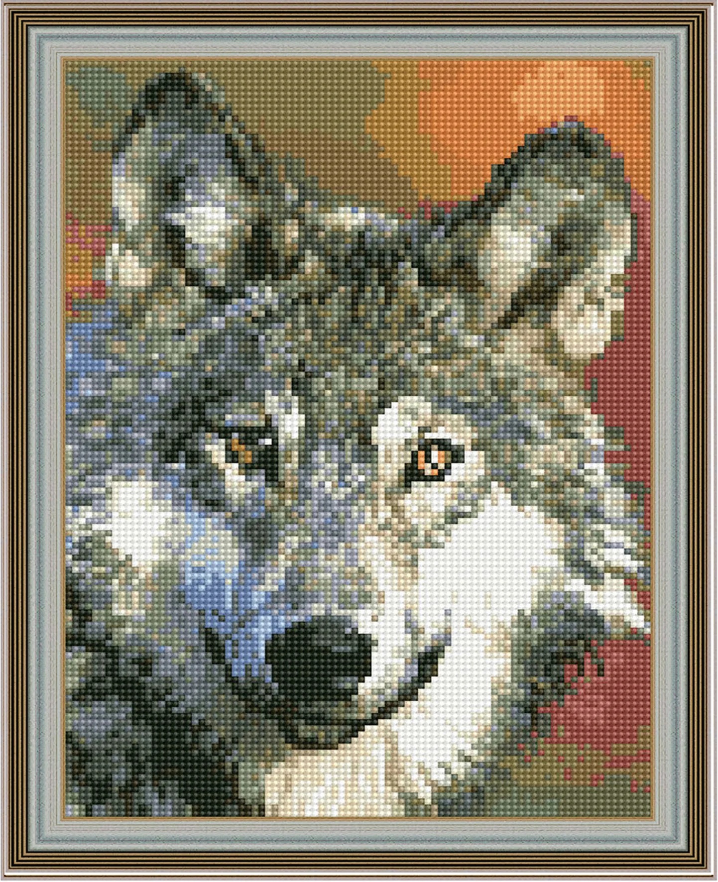 Mozaic cu diamante Diamond Gray Wolf 30x40cm (YW00668)