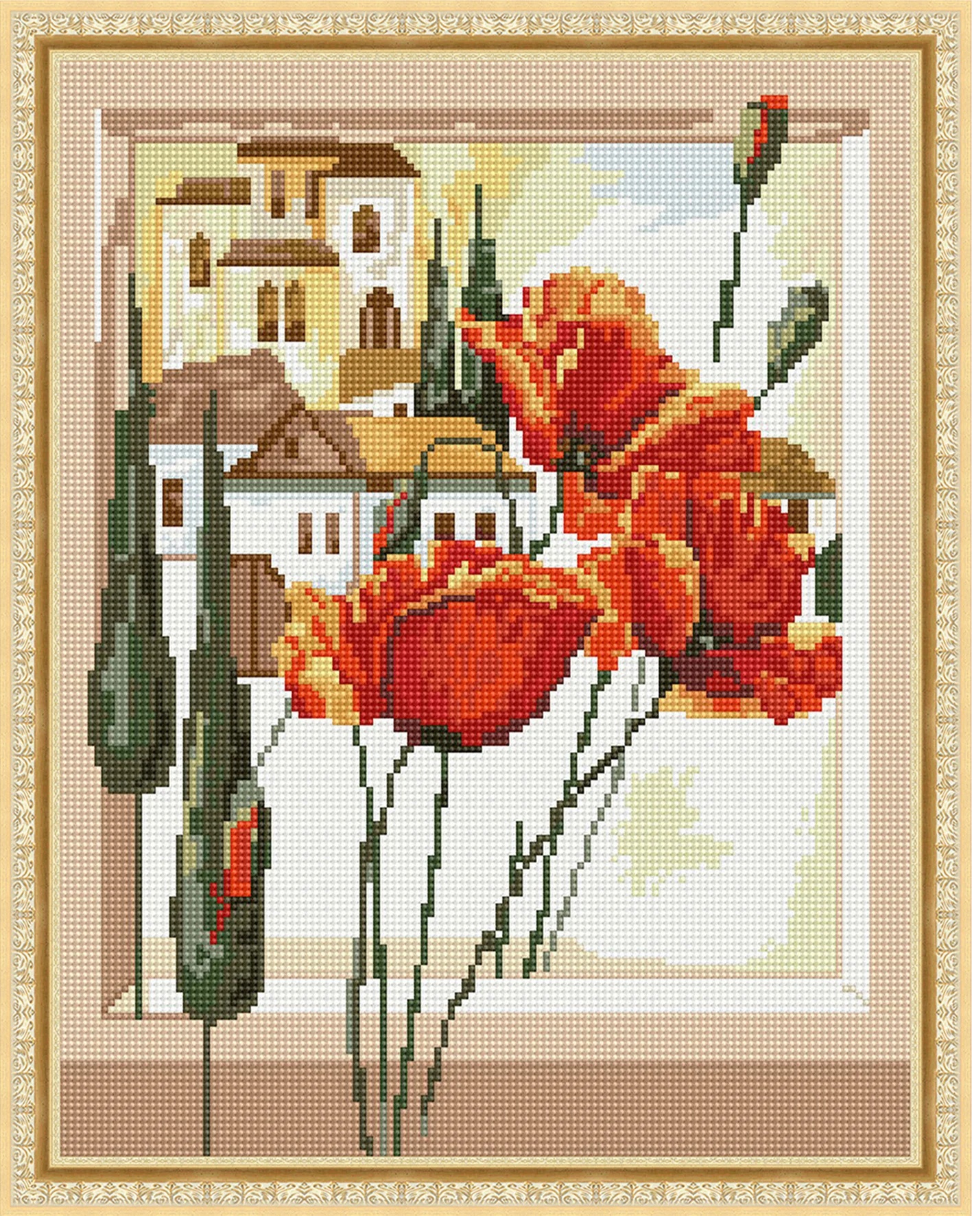 Mozaic cu diamante Diamond Poppies by The Window 40x50cm (YW00179)
