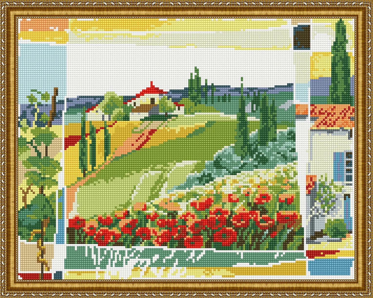 Mozaic cu diamante Diamond Poppy Field 40x50cm (YW00208)