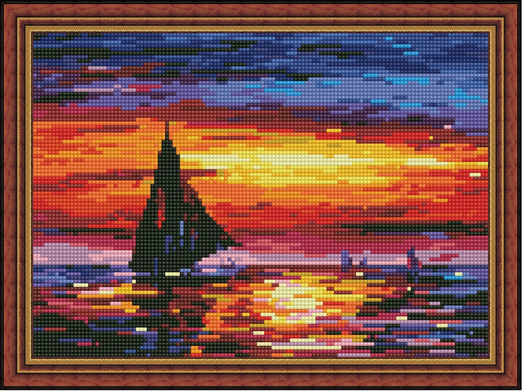 Mozaic cu diamante Diamond Sunset at Sea 30x40cm (YW00603)