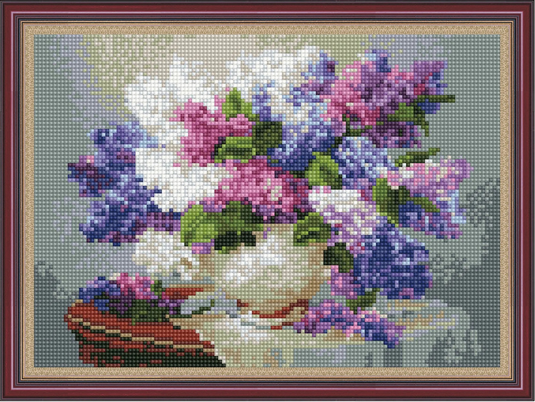 Mozaic cu diamante Diamond Vase With Lilacs 30x40cm (YW00254)