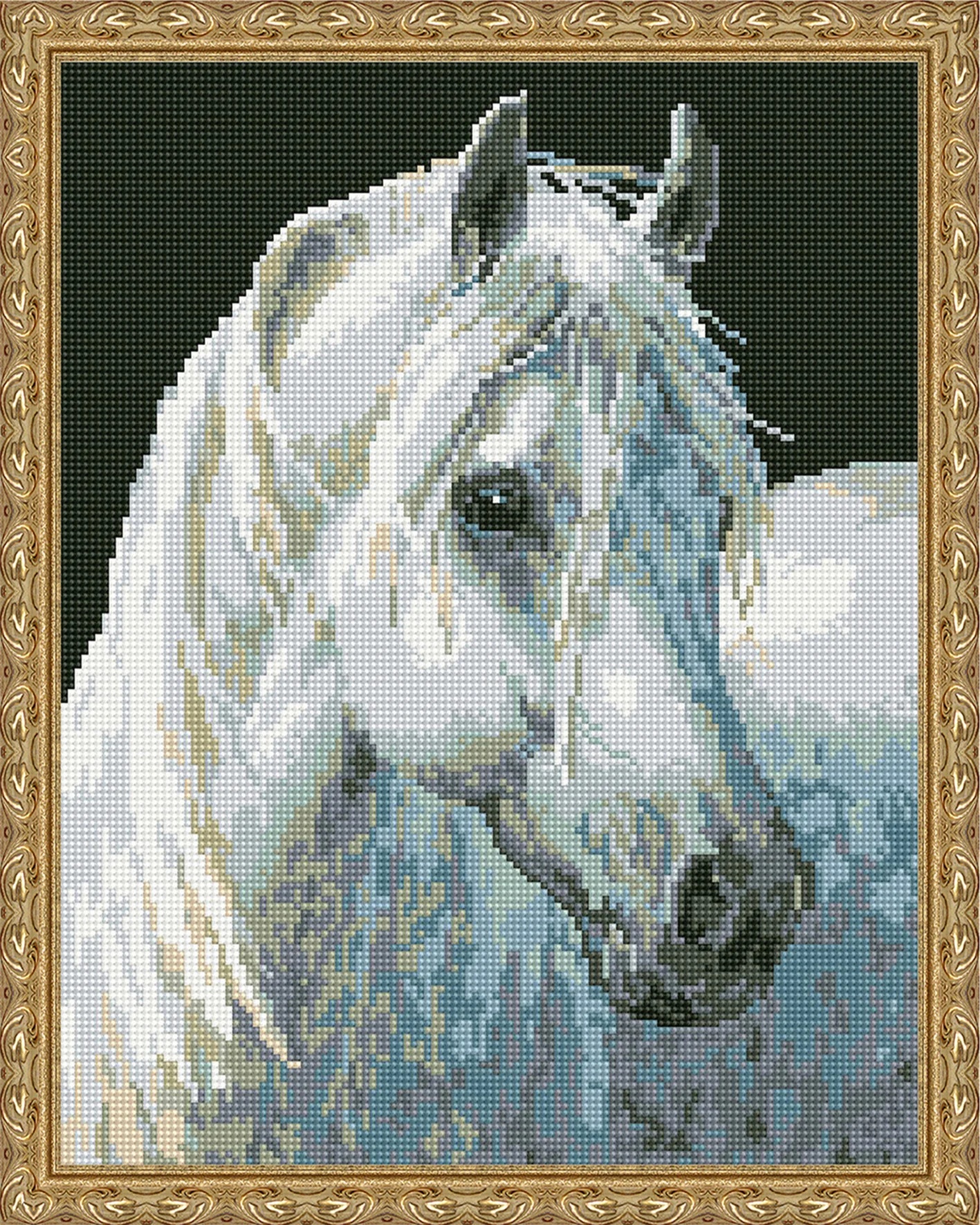 Mozaic cu diamante Diamond White Horse 40x50cm (YW00069)
