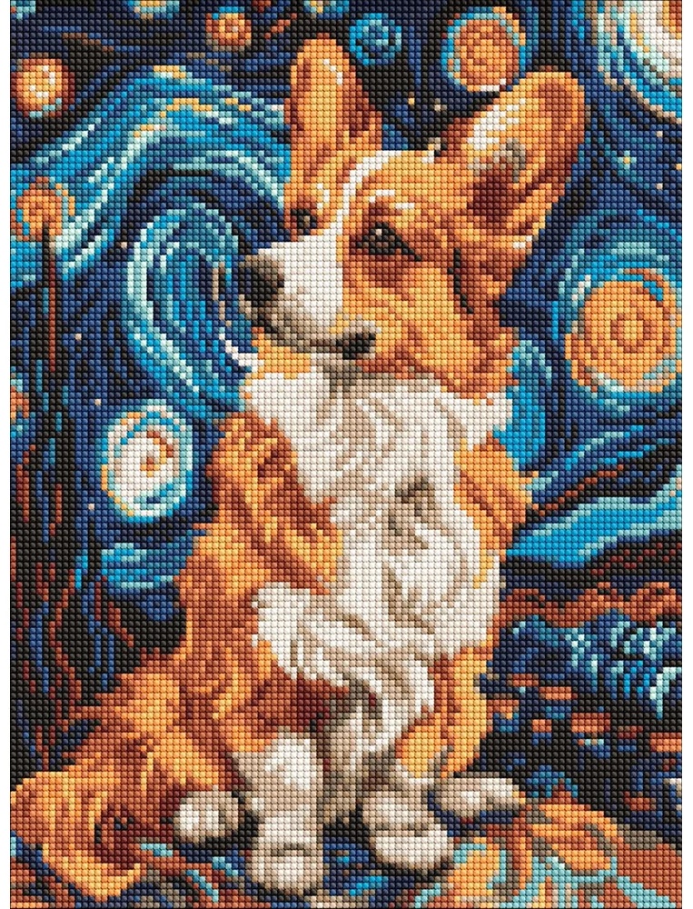 Mozaic cu diamante Ideyka An Adorable Corgi 30x40cm (AMC8023)