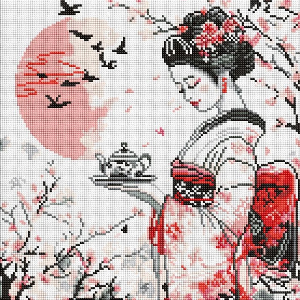 Mozaic cu diamante Ideyka Geisha's Tea 40x50cm (AMO8328)