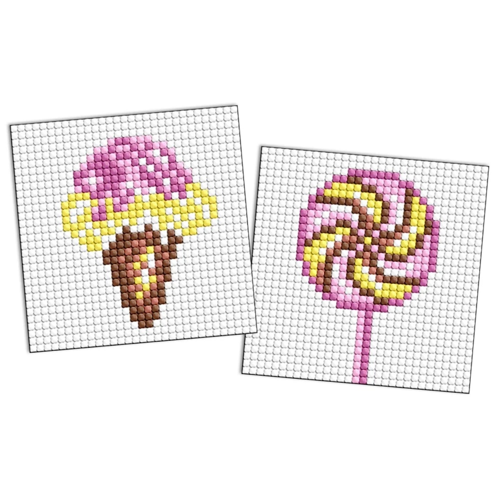 Mozaic cu diamante Ideyka Ice Cream And Lollipop 2pcs 9x9cm (AMG1183)