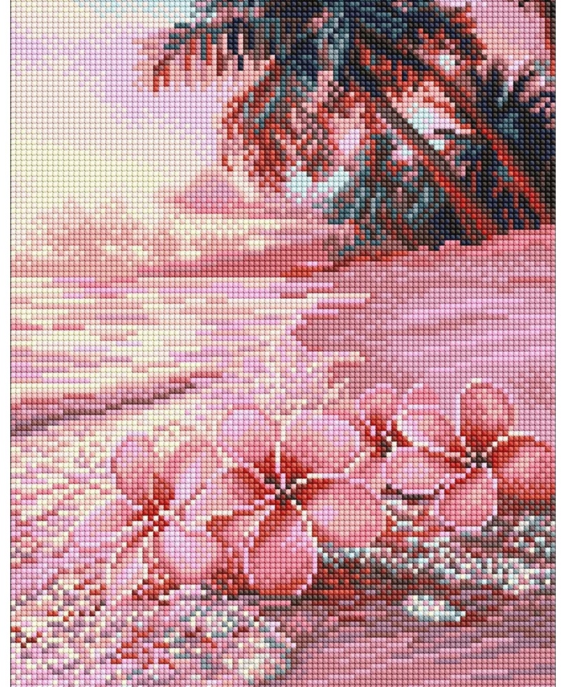 Mozaic cu diamante Ideyka Pink Beach 30x40cm (AMO8222)