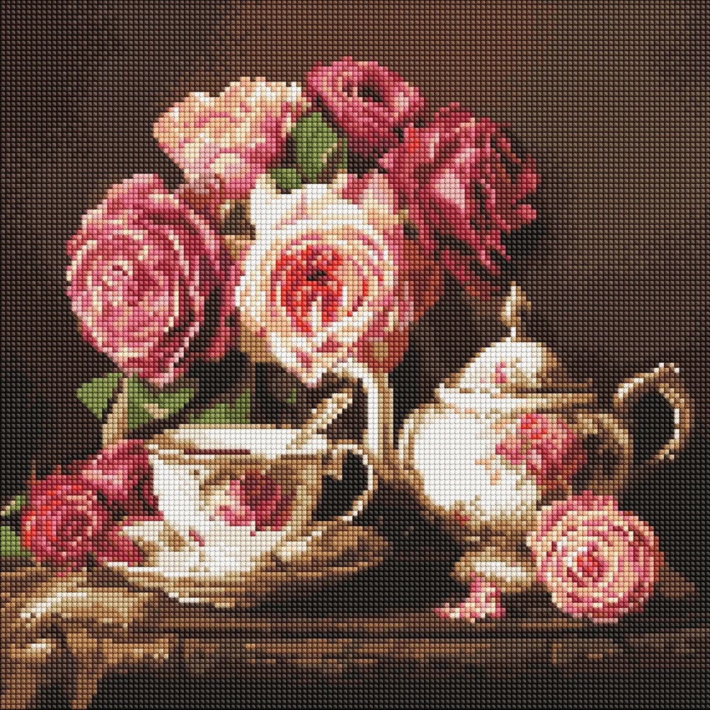 Mozaic cu diamante Ideyka Roses In The Dark 40x40cm (AMO8344)