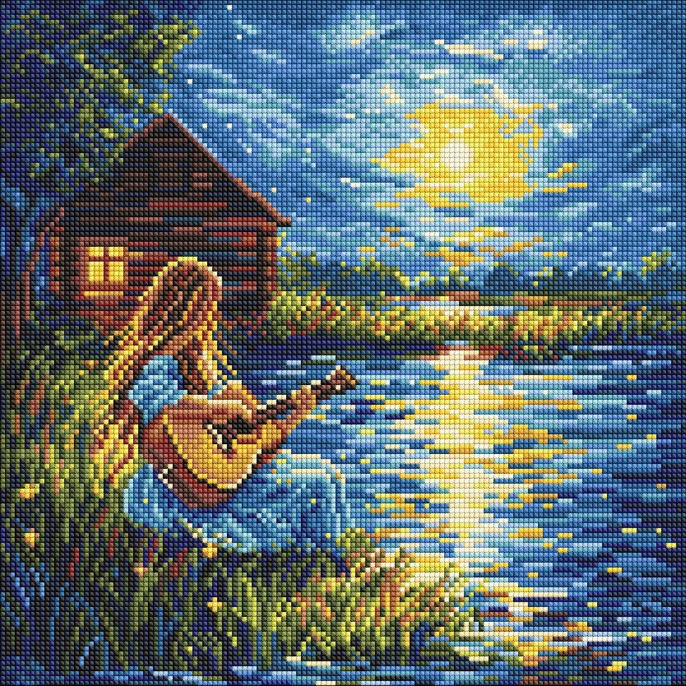 Mozaic cu diamante Ideyka Sounds In The Dark 40x40cm (AMO8229)