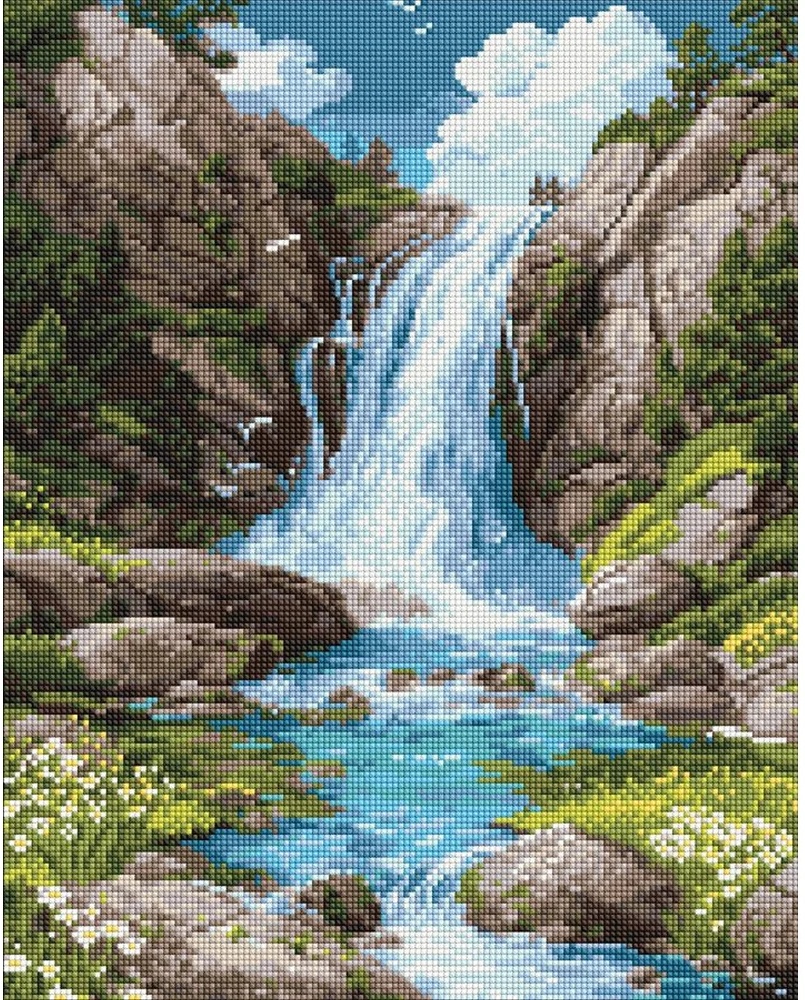 Mozaic cu diamante Ideyka Water’s Roar And Peace 40x50cm (AMO8355)