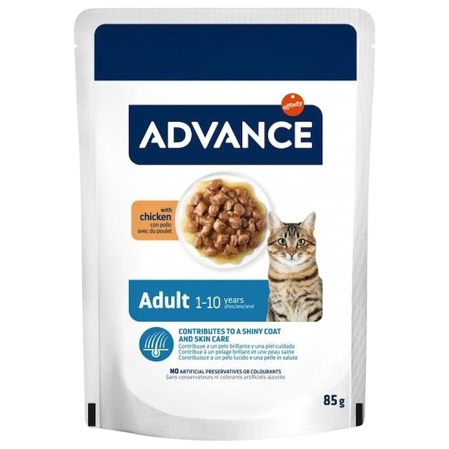 Hrană umedă pentru pisici Advance Adult Chicken 12x85g